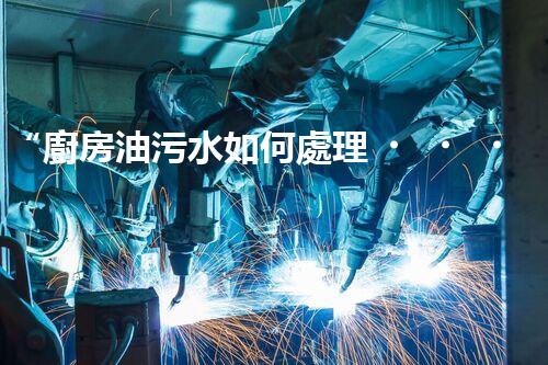 “廚房油污水如何處理？綠色清潔新方法大揭秘！”
